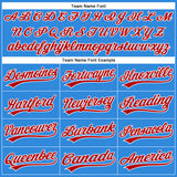 Custom Electric Blue Red-White Authentic Baseball Jersey