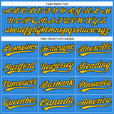 Custom Electric Blue Yellow-Black Authentic Baseball Jersey