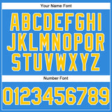 Custom Electric Blue Yellow-White Authentic Baseball Jersey