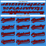 Custom Electric Blue Red-Black Authentic Baseball Jersey