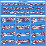 Custom Electric Blue White Red-Navy Authentic Baseball Jersey