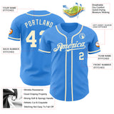 Custom Electric Blue Cream Authentic Baseball Jersey