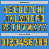 Custom Powder Blue Gold-Black Mesh Authentic Football Jersey