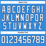Custom Powder Blue White-Navy Hockey Lace Neck Jersey