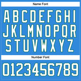 Custom Powder Blue White-Kelly Green Hockey Lace Neck Jersey