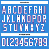 Custom Powder Blue White-Purple Hockey Lace Neck Jersey