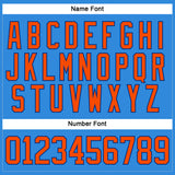 Custom Powder Blue Orange-Royal Hockey Lace Neck Jersey