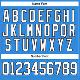 Custom Powder Blue White-Brown Hockey Lace Neck Jersey