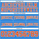 Custom Stitched Powder Blue Orange-White Football Pullover Sweatshirt Hoodie