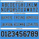 Custom Stitched Powder Blue Black-White Football Pullover Sweatshirt Hoodie