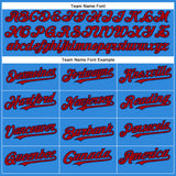 Custom Electric Blue Red-Navy Authentic Baseball Jersey