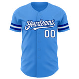 Custom Electric Blue White-Royal Authentic Baseball Jersey