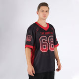 Custom Black Red-Light Gray Drift Fashion Football Jersey