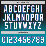 Custom Black White-Teal Authentic Fade Fashion Basketball Jersey