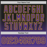 Custom Black Purple-Gold Authentic Fade Fashion Basketball Jersey