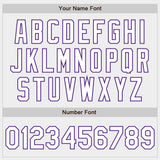 Custom White White-Purple Authentic Fade Fashion Baseball Jersey