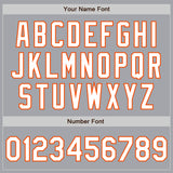 Custom Gray White Steel Gray-Orange Authentic Fade Fashion Baseball Jersey