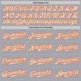 Custom Gray White Steel Gray-Orange Authentic Fade Fashion Baseball Jersey