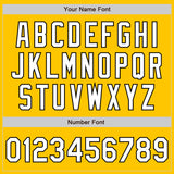 Custom Yellow White-Black Authentic Fade Fashion Baseball Jersey