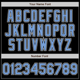 Custom Black Light Blue-White Authentic Gradient Fashion Baseball Jersey