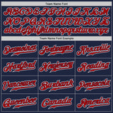 Custom Navy Red-White Authentic Gradient Fashion Baseball Jersey