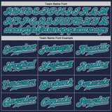Custom Navy Teal-White Authentic Gradient Fashion Baseball Jersey