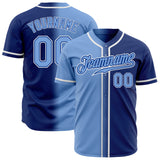 Custom Royal Light Blue-White Authentic Gradient Fashion Baseball Jersey