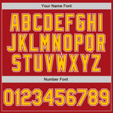 Custom Red Yellow-White Authentic Gradient Fashion Baseball Jersey