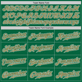 Custom Kelly Green Old Gold-White Authentic Gradient Fashion Baseball Jersey