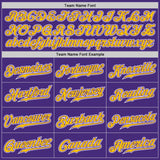 Custom Purple Yellow-White Authentic Gradient Fashion Baseball Jersey