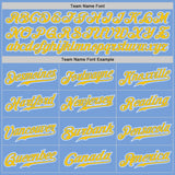Custom Light Blue Yellow-White Authentic Gradient Fashion Baseball Jersey