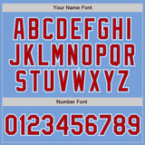 Custom Light Blue Red-White Authentic Gradient Fashion Baseball Jersey