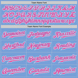 Custom Light Blue Pink-White Authentic Gradient Fashion Baseball Jersey