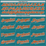 Custom Teal Orange-White Authentic Gradient Fashion Baseball Jersey