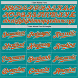 Custom Aqua Orange-White Authentic Gradient Fashion Baseball Jersey
