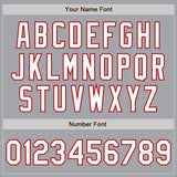 Custom Gray White Steel Gray-Red Authentic Fade Fashion Baseball Jersey