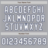 Custom Gray White-Navy Authentic Fade Fashion Baseball Jersey
