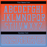 Custom Stitched Orange Light Blue Fade Fashion Sports Pullover Sweatshirt Hoodie