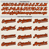 Custom Cream Pinstripe Orange-Black Authentic Fade Fashion Baseball Jersey