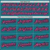 Custom Teal Pinstripe Pink-Black Authentic Fade Fashion Baseball Jersey