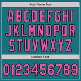 Custom Teal Pinstripe Pink-Black Authentic Fade Fashion Baseball Jersey