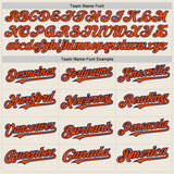 Custom Cream Pinstripe Orange-Navy Authentic Fade Fashion Baseball Jersey
