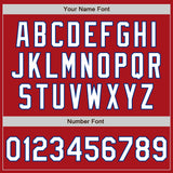 Custom Red Pinstripe White-Royal Authentic Fade Fashion Baseball Jersey