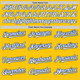 Custom Yellow Pinstripe White-Royal Authentic Fade Fashion Baseball Jersey