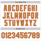 Custom White Pinstripe Old Gold-Red Authentic Fade Fashion Baseball Jersey