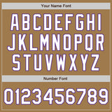 Custom Old Gold Pinstripe White-Purple Authentic Fade Fashion Baseball Jersey