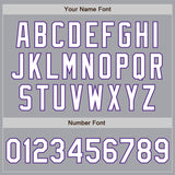 Custom Gray Pinstripe White-Purple Authentic Fade Fashion Baseball Jersey