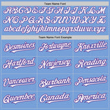 Custom Light Blue Pinstripe White-Purple Authentic Fade Fashion Baseball Jersey