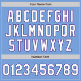 Custom Light Blue Pinstripe White-Purple Authentic Fade Fashion Baseball Jersey