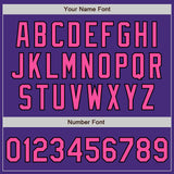 Custom Purple Pinstripe Pink-Black Authentic Fade Fashion Baseball Jersey
